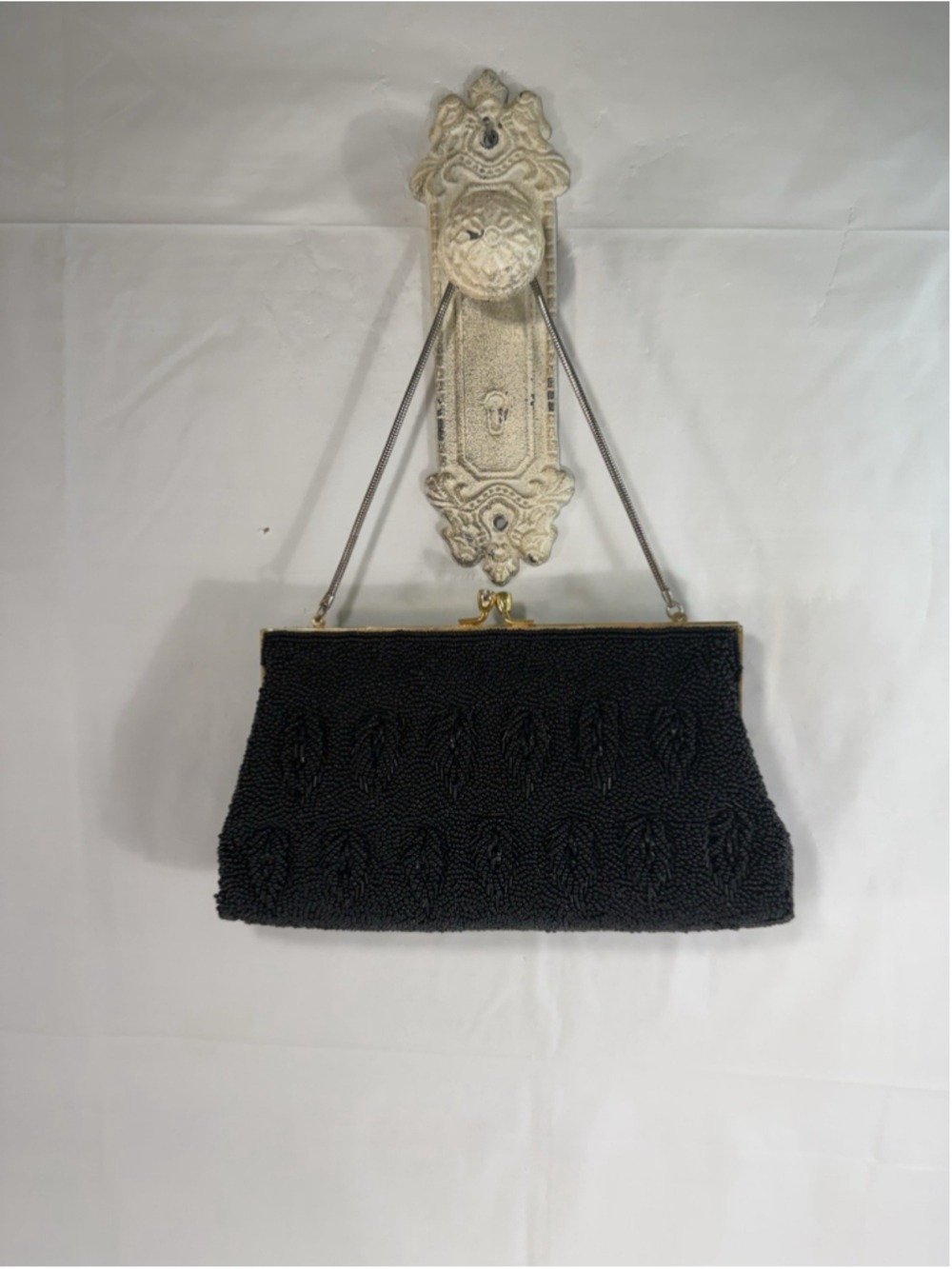Stephen Chu Beaded Evening Bag Vintage black handbag Purse Clutch